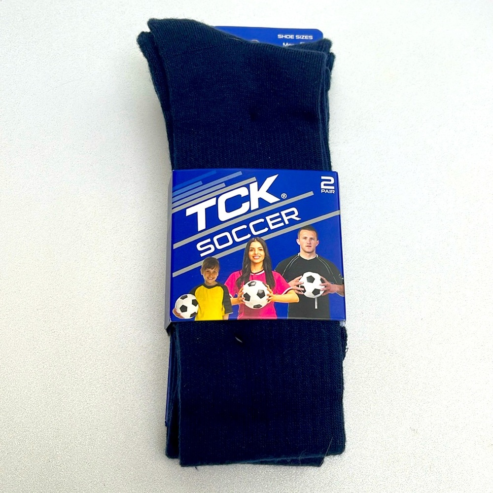 TCK Navy Soccer Performance Unisex Socks Two Pair